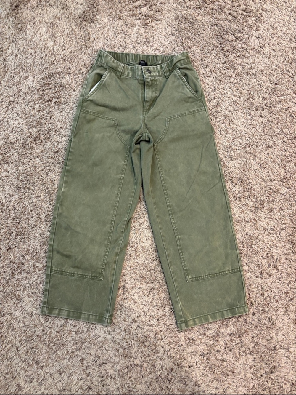 art class Olive Green Elastic Waist Pants